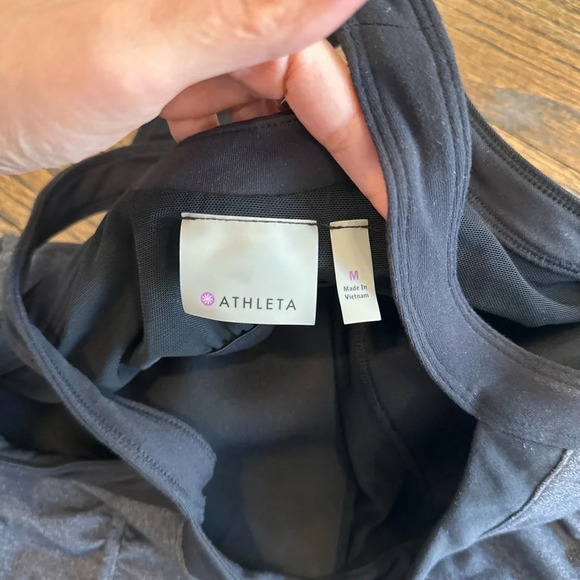 Athleta Scrunch Tank Top Workout Gray Womens Size Medium activewear running - Picture 4 of 6